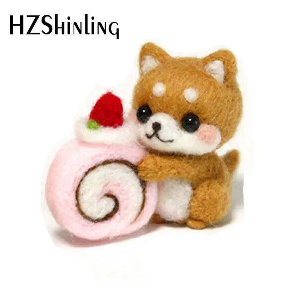 Thumbnail: Non-Finished Felt Kit Girl Naughty Cute Dog Pets Handmade Toy Doll Wool 