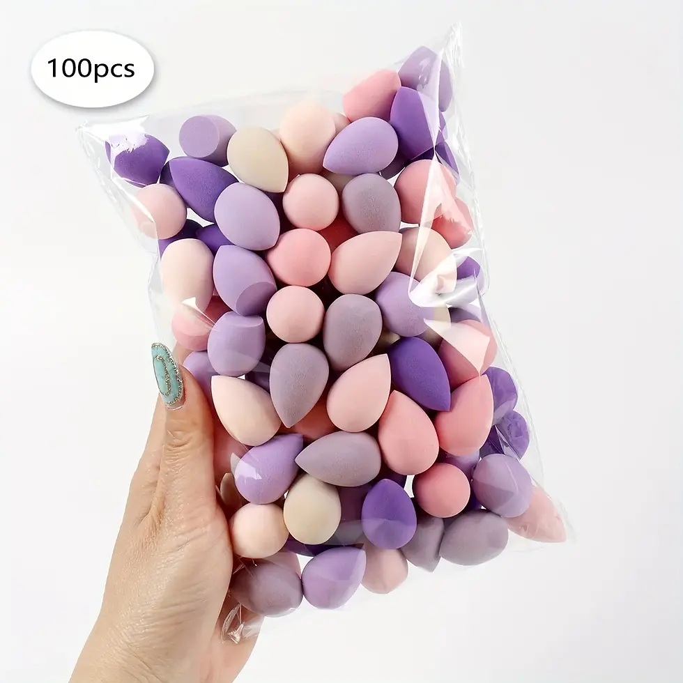 Thumbnail: 20/50/100PCS Mini Makeup Sponges - Latex-Free, Water-Activated Blenders for Foun
