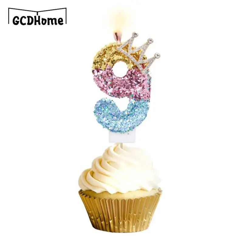 Thumbnail: 1PC Sweet princess Number Birthday Candles Cake Topper Birthday 