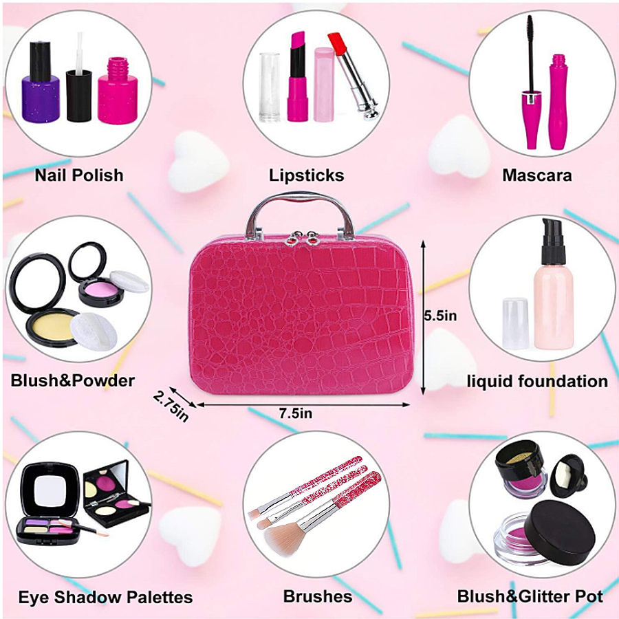 Thumbnail: Pretend Makeup Kit for Girls, Pretend Play Makeup Set for Kids - with Christmas 