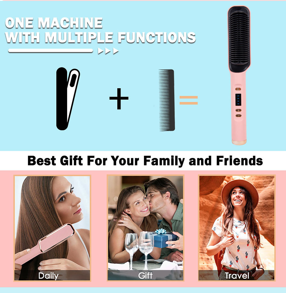 Thumbnail: Hair Straightener Brush Electric Hot Comb Hair Straightener Hair Brushes Comb Ho