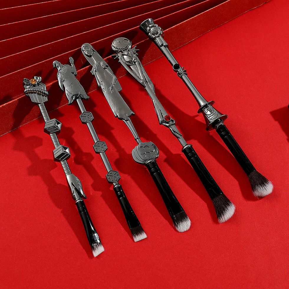 Thumbnail: 5pcs "Christmas Eve Shock" makeup brush, creative Gothic horror skull makeup bru