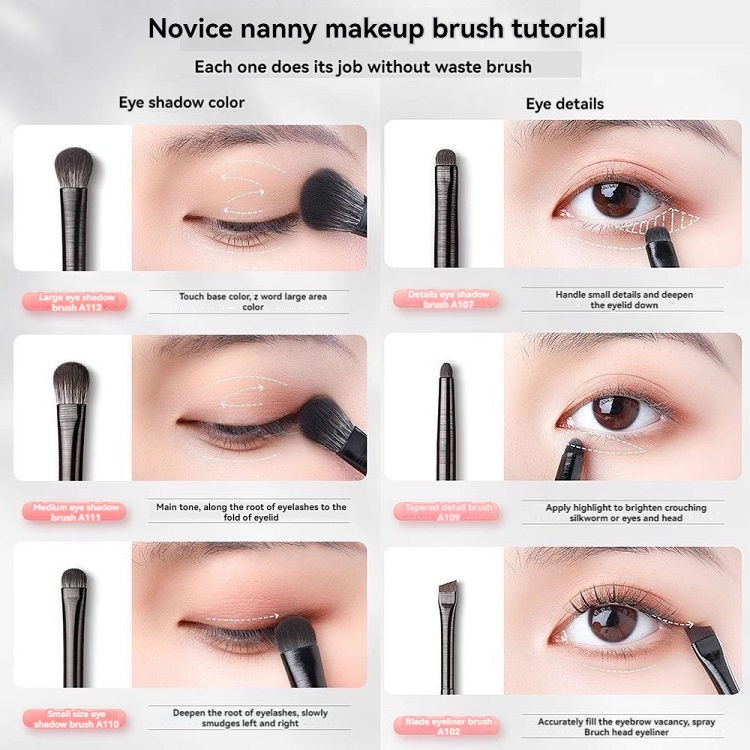 Thumbnail: WholsealeSoft Bristle Eyeshadow Brushes 10-piece Set Eye Makeup Smudge Undercove