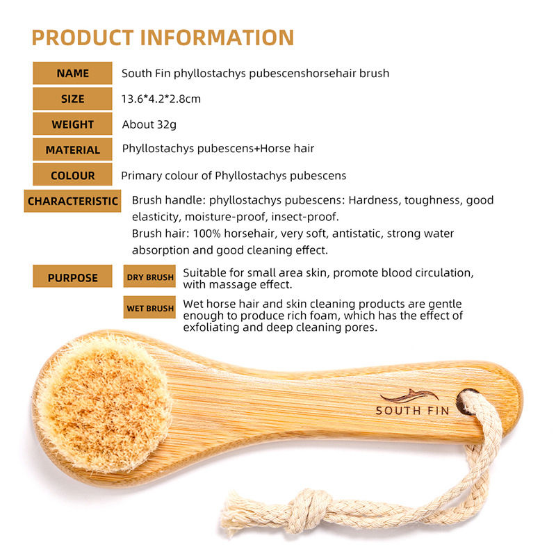 Thumbnail: 1Pc Beauty Skin Care Brush Face Cleansing Brush Soft Natural Bamboo Hair Facial 