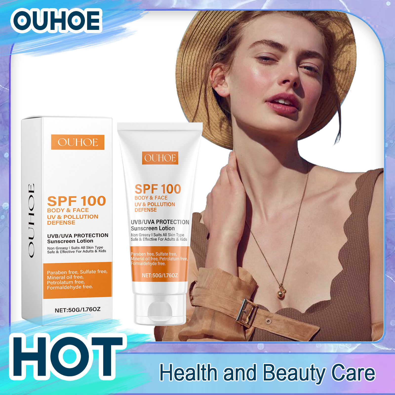 Facial Body Sunscreen Spf100 Anti Sun UV Protector Solar Skin Protective Sunbloc
