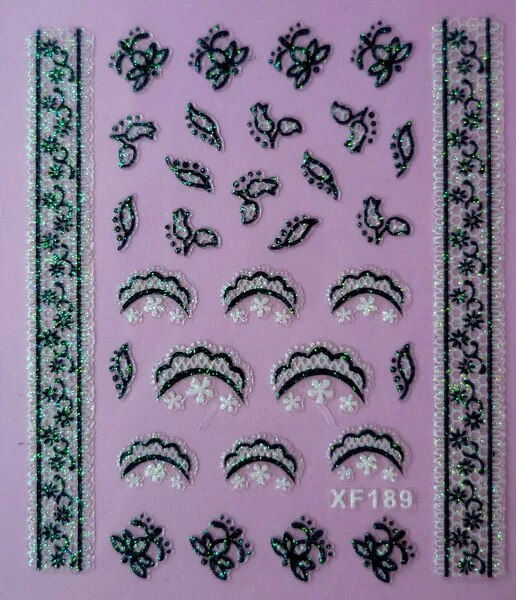 Thumbnail: Green 3D DIY Flower Design Water Transfer Nails Art Sticker Lady Women 