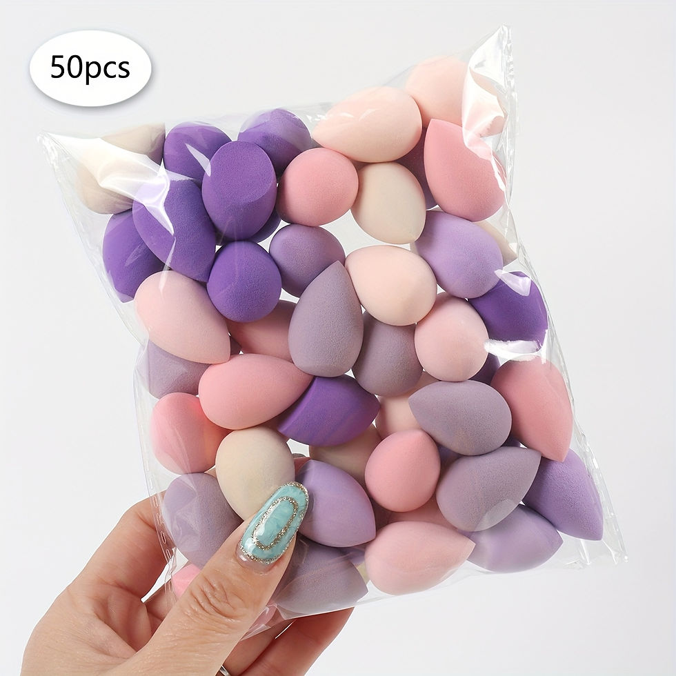 Thumbnail: 20/50/100PCS Mini Makeup Sponges - Latex-Free, Water-Activated Blenders for Foun