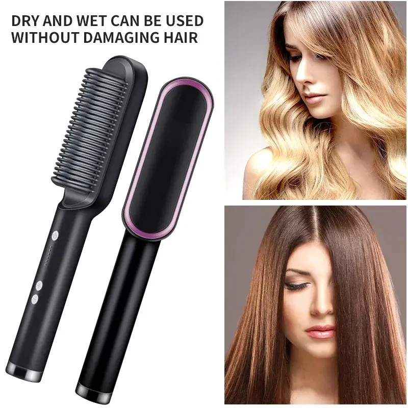 Hair Straightener Professional Quick Heated Electric Hot Comb Hair Straightener