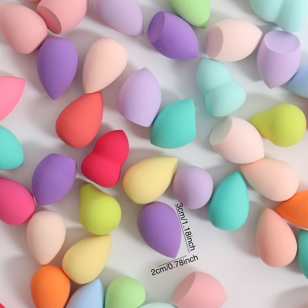 Thumbnail: 10/20/50/100 pieces of mini beauty sponges, various shapes and colors of makeup 