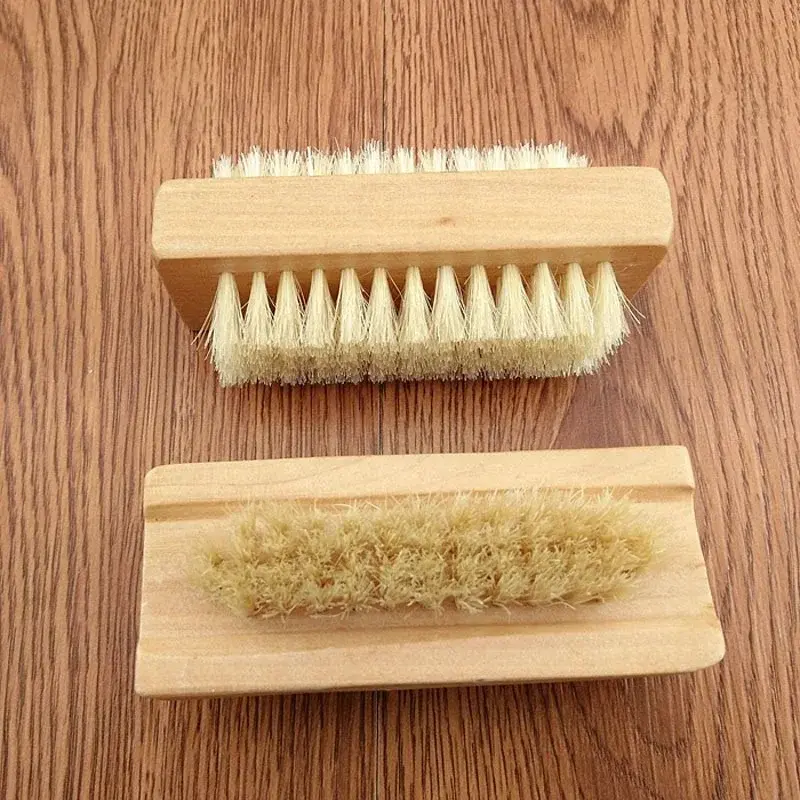 Thumbnail: Nail Art Trimming Bristle Brush Wooden Double Sided Handle Nylon Bristle Manicur