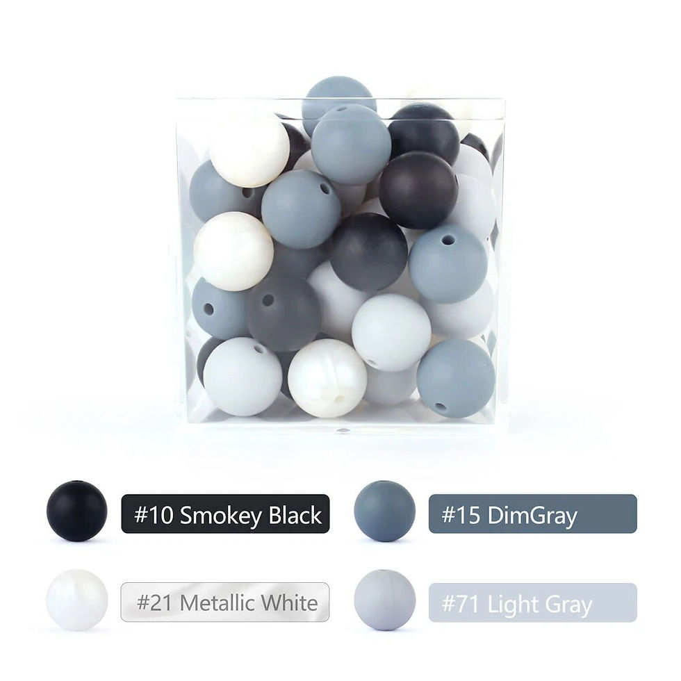 Thumbnail: 20pcs 9mm Silicone Round Beads Pearl Ball Food Grade DIY Pacifier Chain 