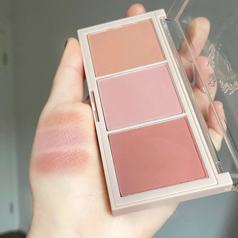 Thumbnail: 3 In 1Milk Tea Blush Peach Pallete 3 Colors 