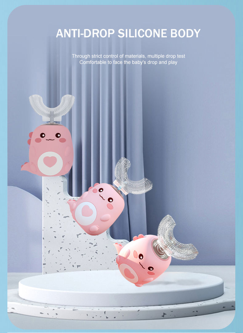 Thumbnail: Children U-shaped Electric Toothbrush 360 Degrees Smart Cartoon Kids silicone To