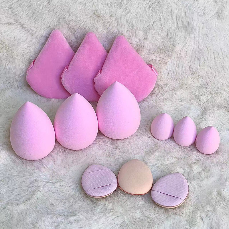 Thumbnail: 12 Pieces Powder Puff Face Triangle Makeup Sponge Soft Velour Puffs for Loose Po