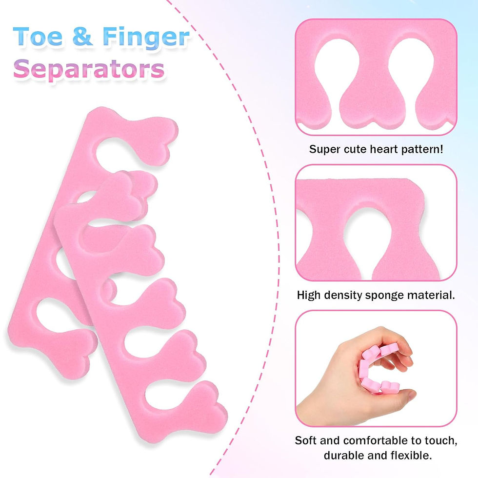 Thumbnail: YIKOOLIN 100Pcs Soft Toe Separators Fingers Foots Nail Art Tools Flexible Heart 