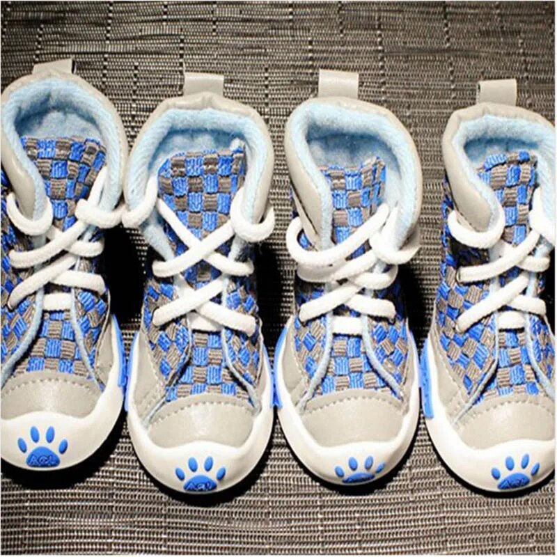 Thumbnail: New Design 4pcs/Set Pet Dog Shoes Small Dog Puppy Boots Football Style 