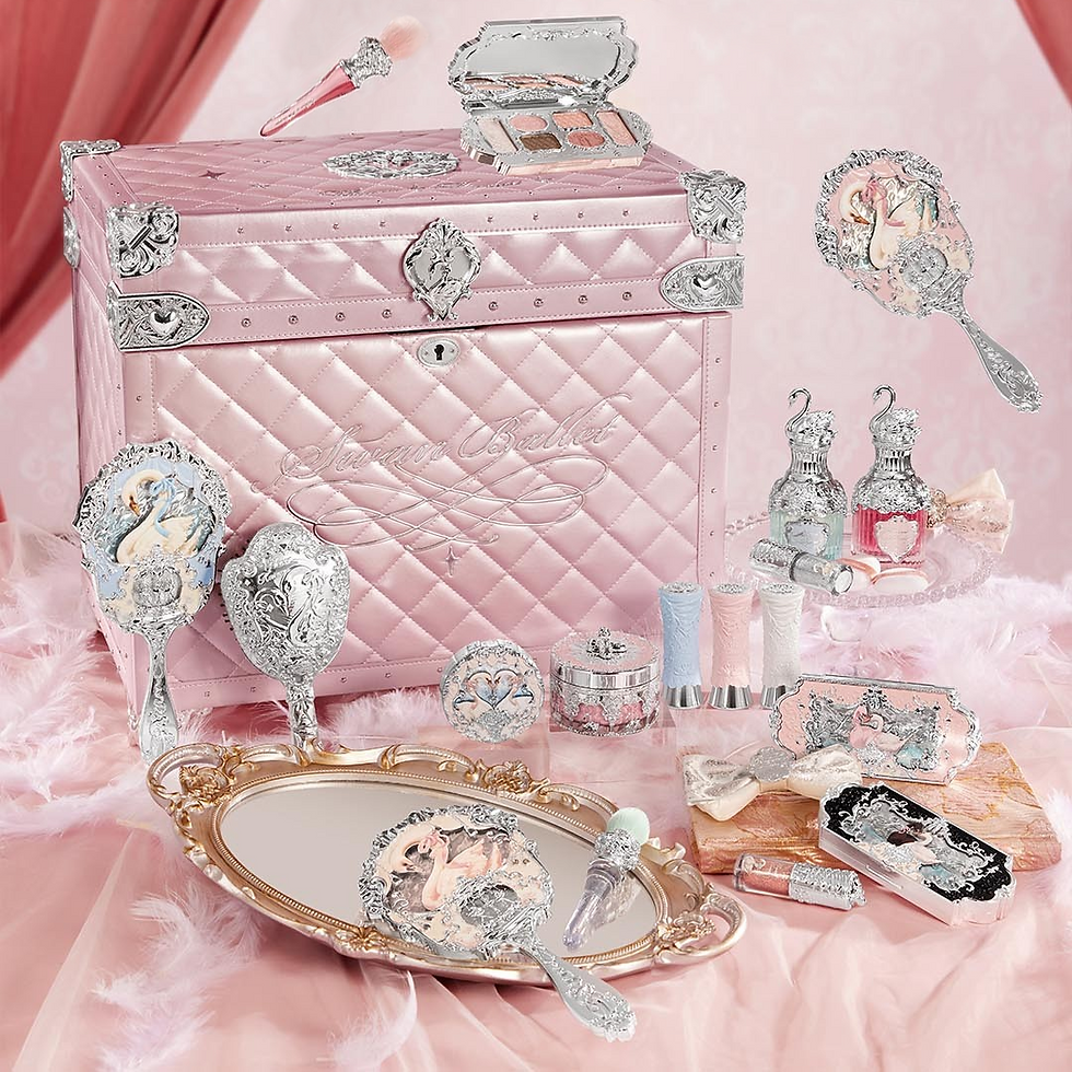 Flower Knows Swan Ballet Collection 6 Color Palette Embossed Blush Shine Lipstic