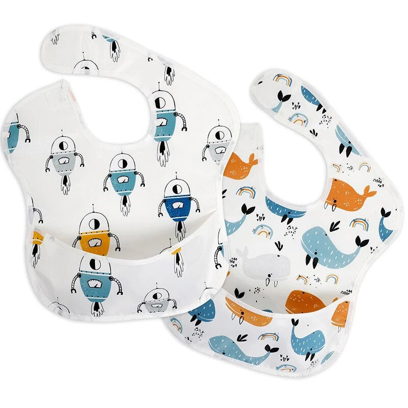 Thumbnail: Infant Baby Polyester Bib Anti Wear Waterproof Feeding Bib with Food 