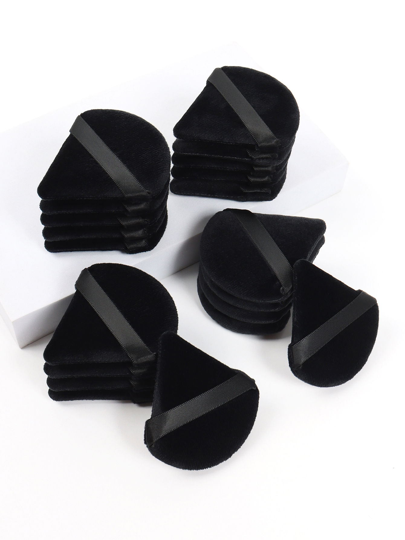 Black Triangle Powder Puff Facial Makeup Sponge Soft Velvet Cosmetics Puff Mixer