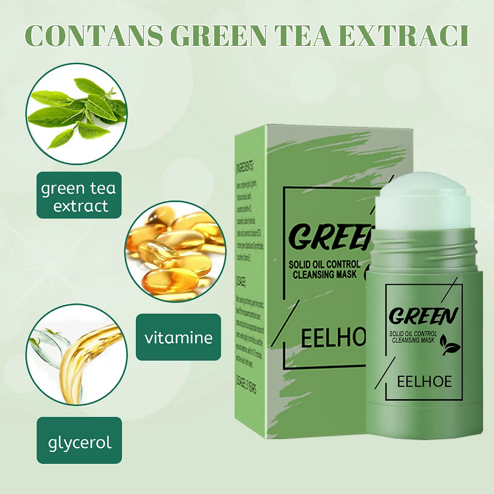 Thumbnail: Face Clean Mask Green Tea Stick Deep Cleansing Mud Film Oil Control Remove Black