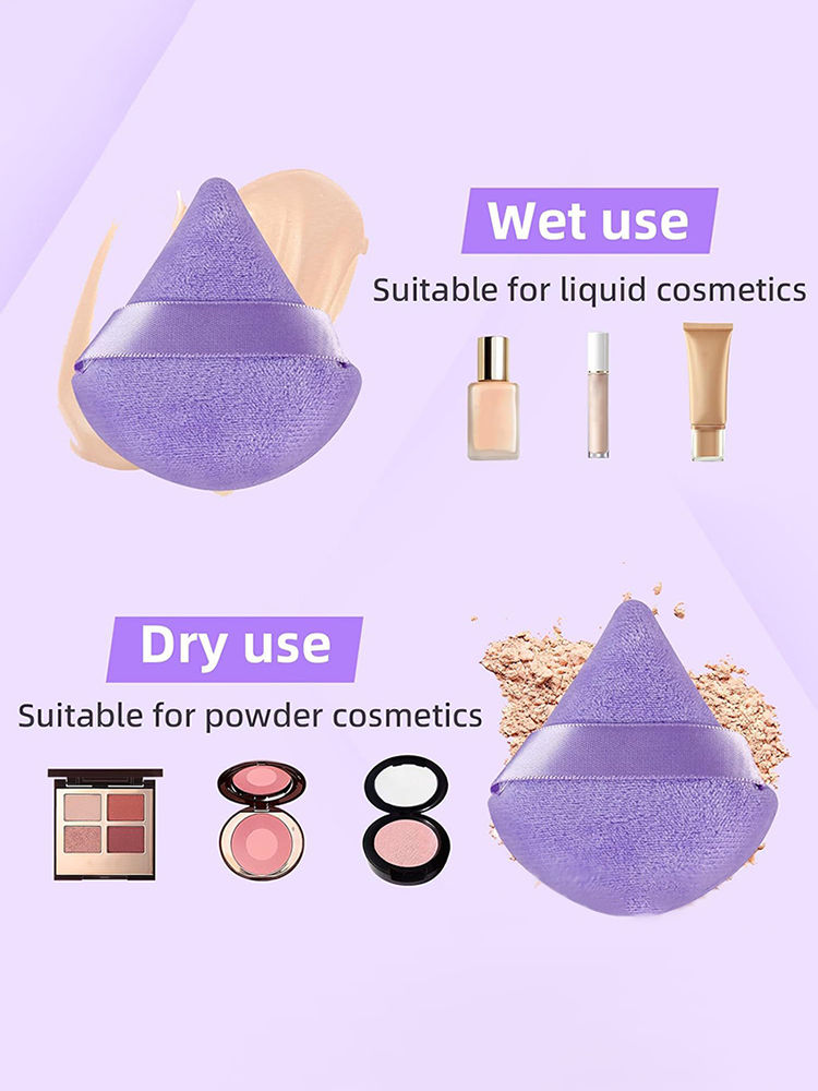 Thumbnail: 12 Pieces Powder Puff Face Triangle Makeup Sponge Soft Velour Puffs for Loose Po