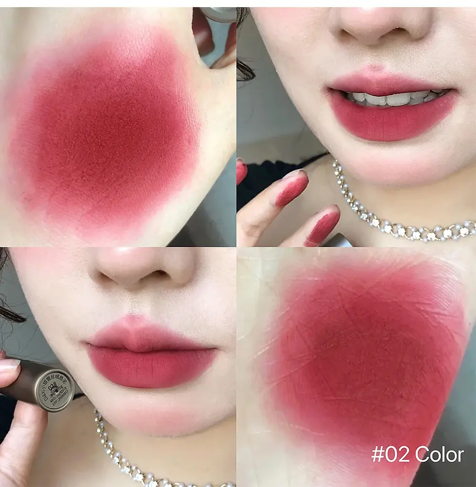 Thumbnail: Matte Finish Lip Glaze, Velvet Texture, Whitening And Nourishing Lipstick For Al