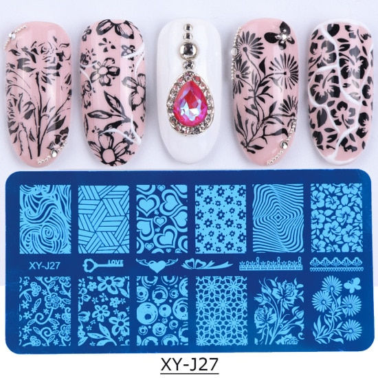 Thumbnail: New Nail Art Stamping Plates Stencils Lace Flowers Beauty Stamp Polish 
