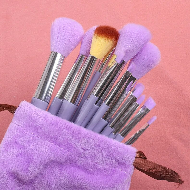 Thumbnail: 13Pcs Soft Fluffy Makeup Brushes Set Concealer Brush Blush Loose 