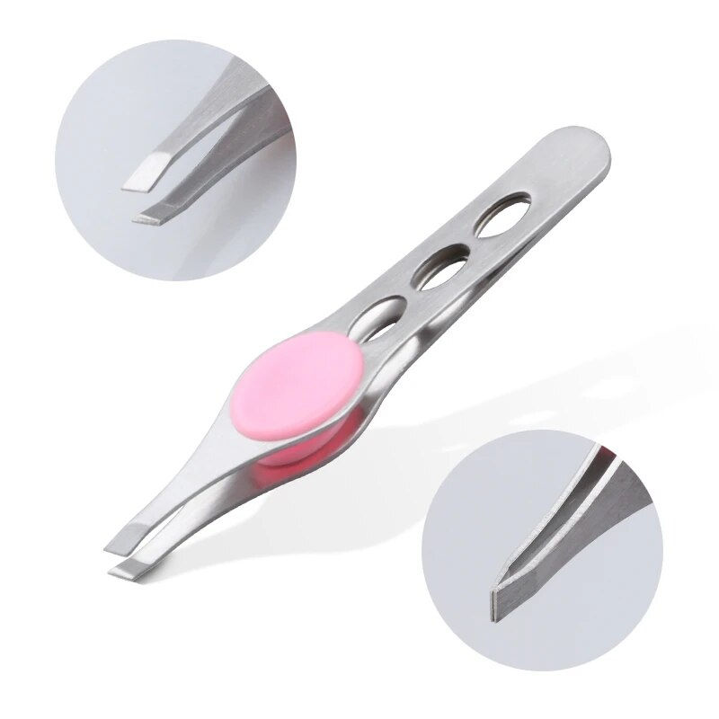 Thumbnail: Brainbow 1pc Eyebrow Tweezer Stainless Steel Eyelash Extension Tweezers 