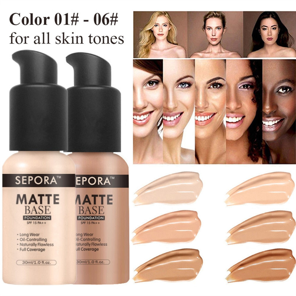 30ml SEPORA 6 Colors Matte Liquid Foundation