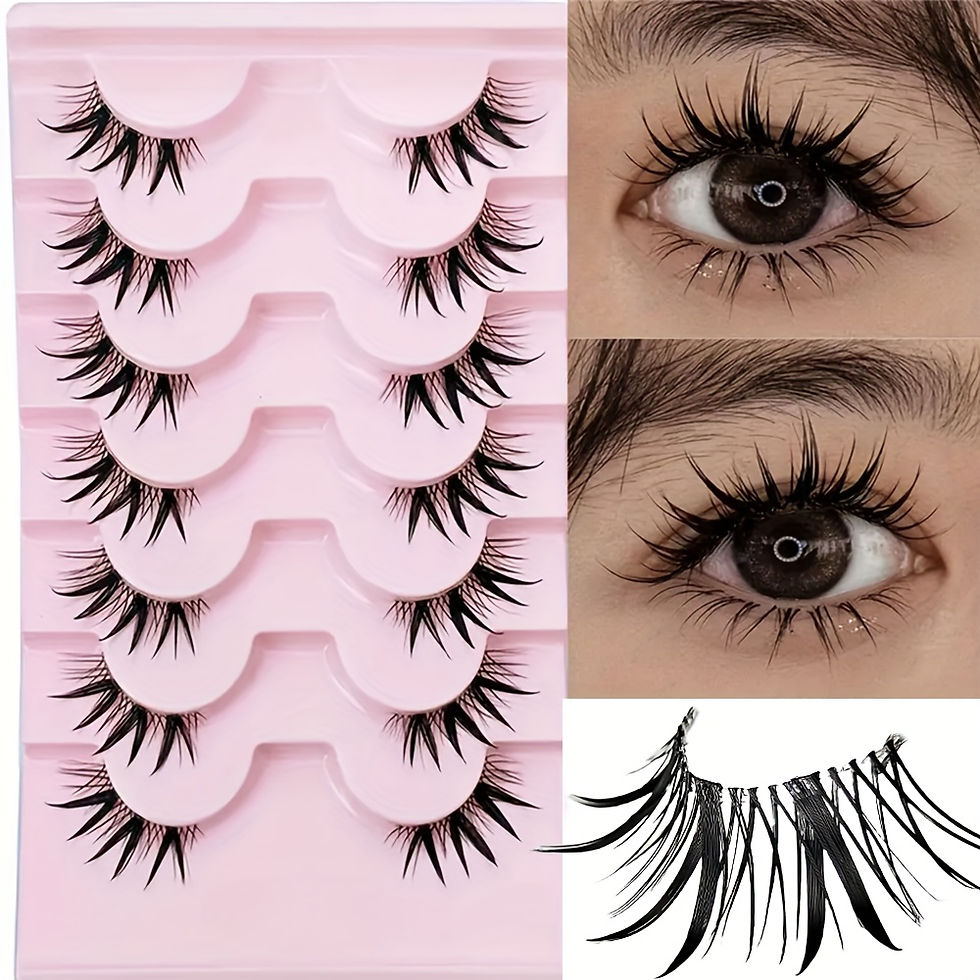 7 Pairs Half eye false eyelashes Wet false eyelashes Manga Lashes Japanese Anime
