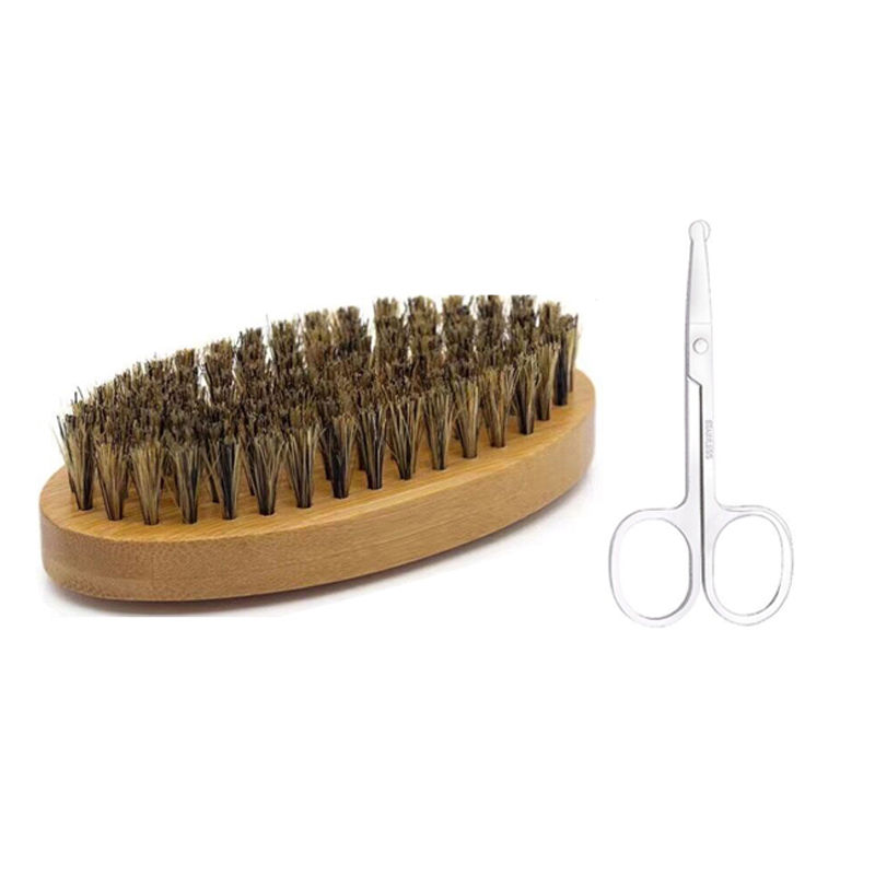 Thumbnail: Men's Shaving Brush Set Boar Bristle Portable Barber Natural Beard Brush Comb Sc