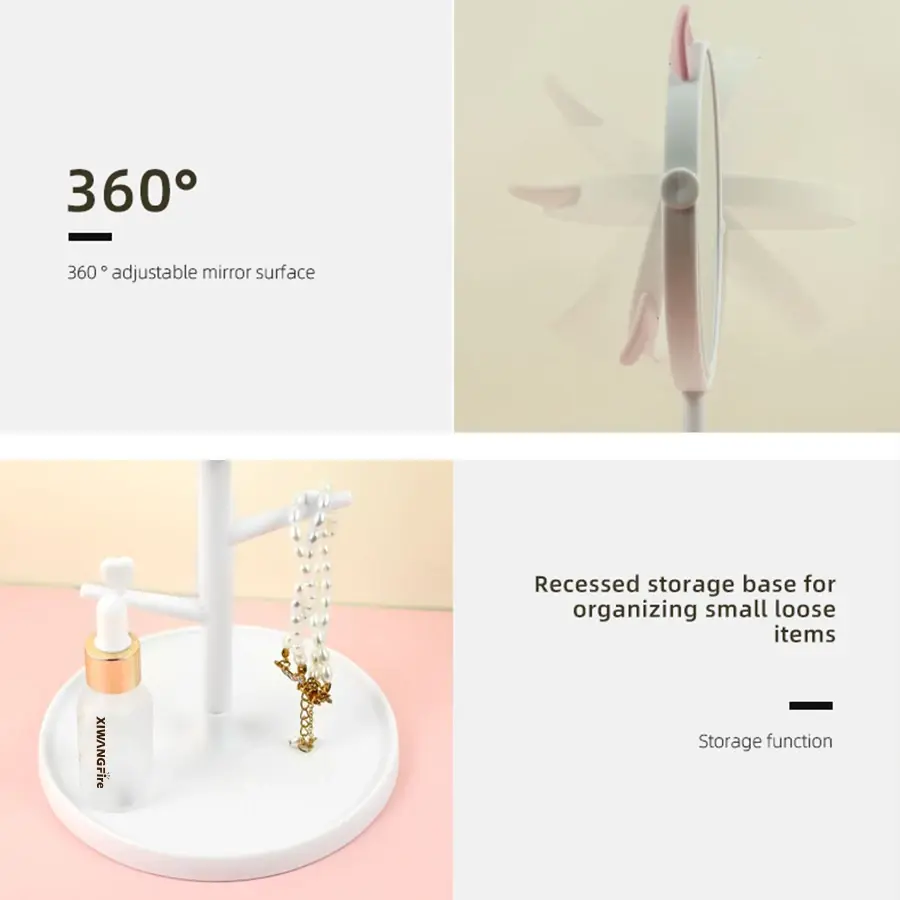 Thumbnail: Makeup Mirror Without Lighting Internet Celebrity Female Dormitory Portable Vani