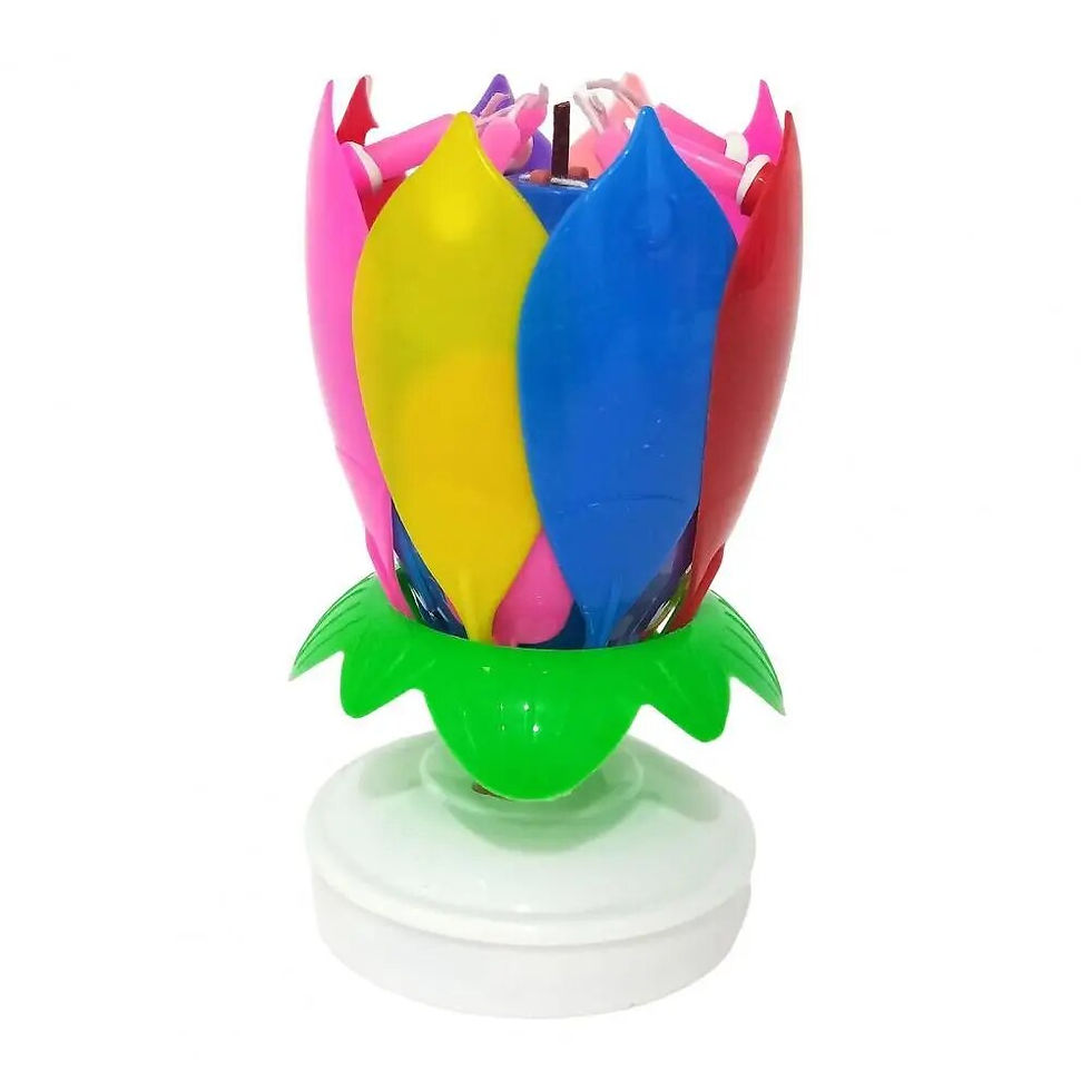 Thumbnail: Innovative Party Cake Candle Musical Lotus Flower Rotating Happy Birthday 