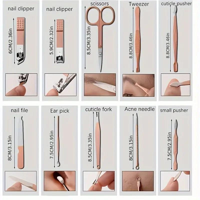 Thumbnail: Manicure Set, Pedicure Kit Nail Clippers Kit, 18 Pieces Stainless SteelNail Scis
