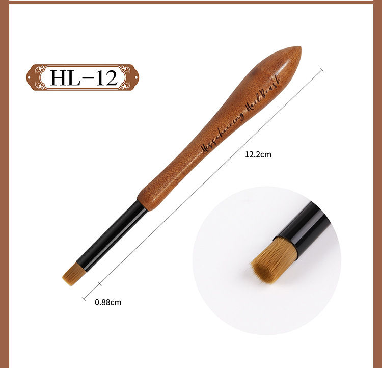 Thumbnail: Nail Art Brush Calabash Pen Walnut Sandalwood Pole Painted Gradient Flower Gel P