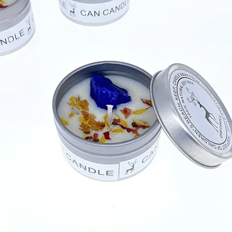 Thumbnail: Silver Tin Box Aromatherapy Candles Crystal Salt Stonedried Flower 