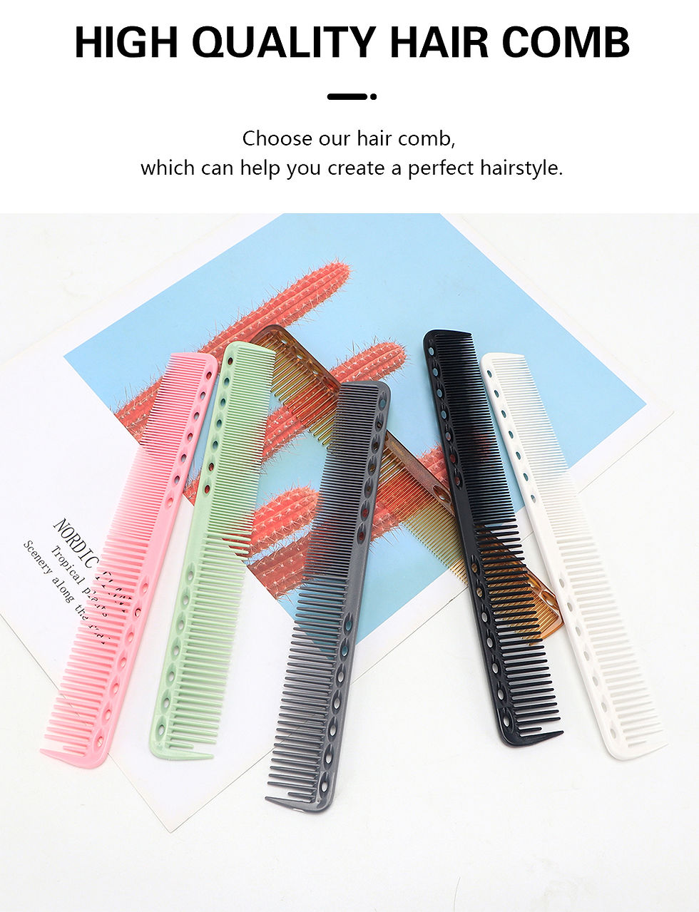 Thumbnail: Barbershop Hair Cutting Comb Barber Heat Resistant Anti-static Hair Brush Profes