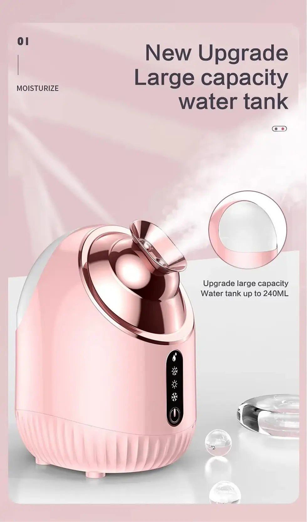 Thumbnail: Facial Steamer Cold and Warm Mist Humidifier for Face Sauna Deep Cleaning Vapori