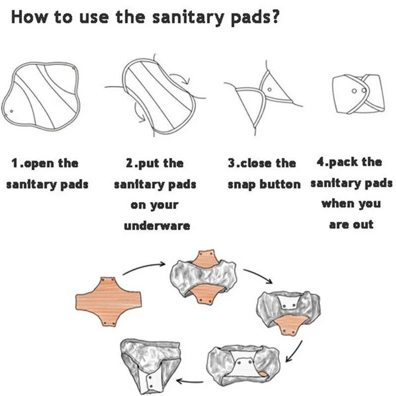 Thumbnail: [simfamily] 4PC Bamboo Charcoal Sanitary Pads Regular Flow pads 