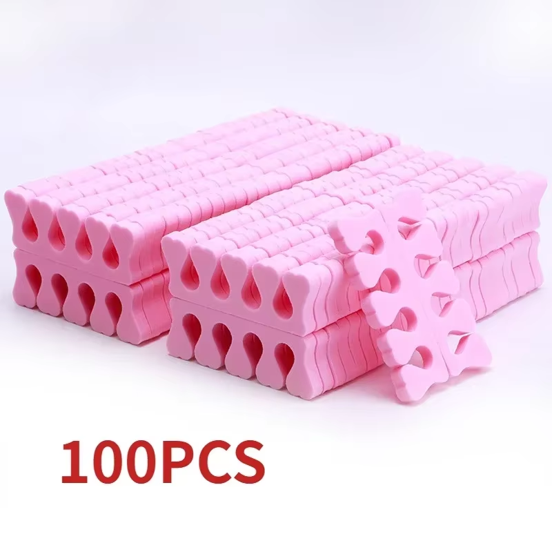 YIKOOLIN 100Pcs Soft Toe Separators Fingers Foots Nail Art Tools Flexible Heart 