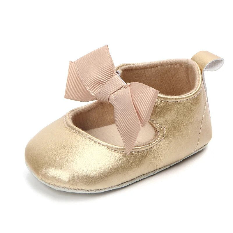 Thumbnail: New 0-18M Toddler Baby Girl Soft PU Princess Shoes Bow Bandage Infant 