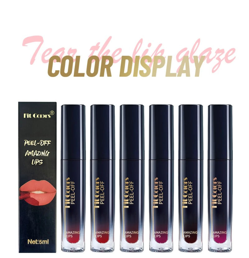 Thumbnail: 6 Colors Peel-off Lip Gloss Matte Natural Pink Liptint Plump Lipstick Makeup Wat