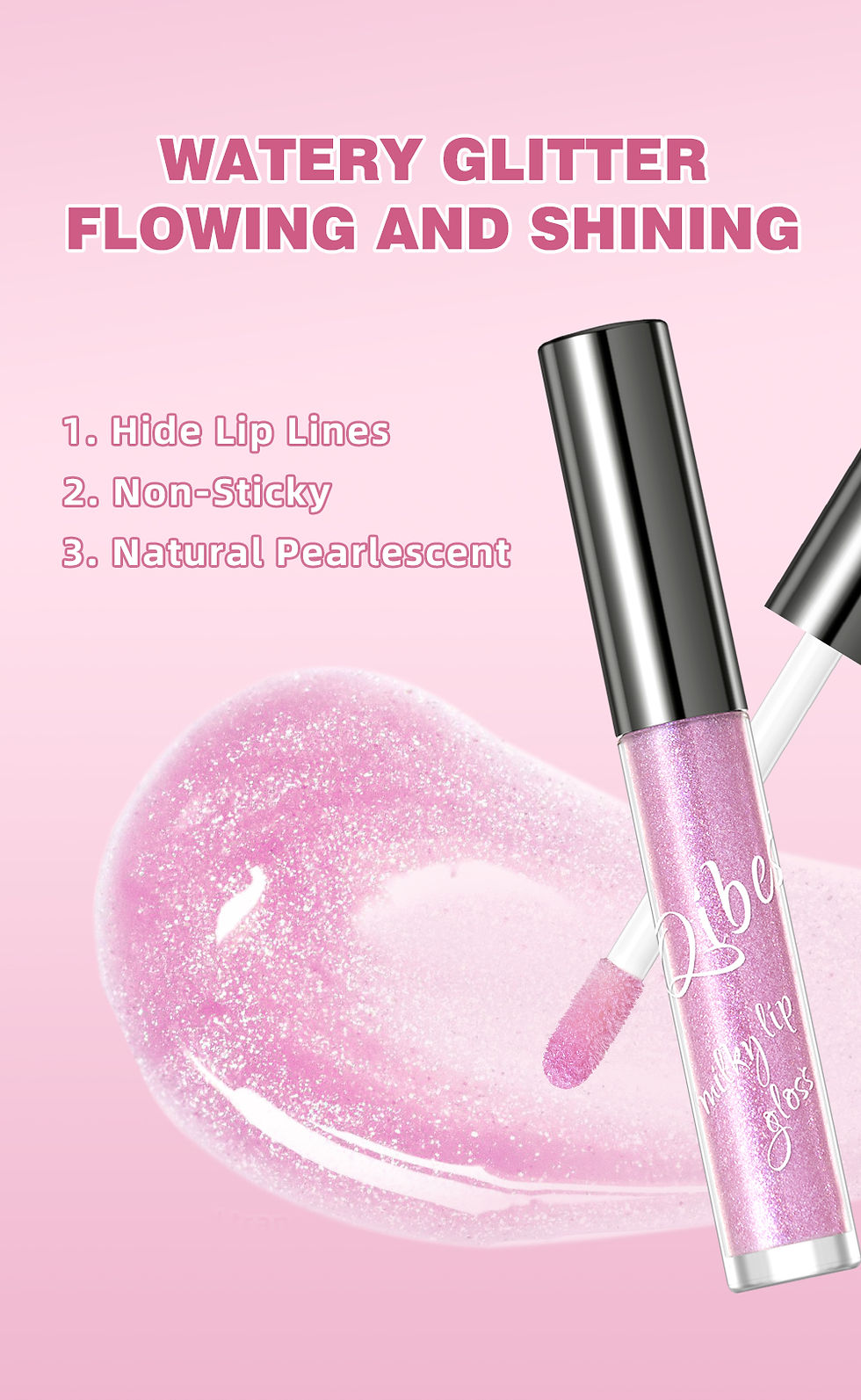 Thumbnail: Qibest Lip Gloss 8-Colors Shimmering Lip Tint Moisturizing Hydratinglong-Lasting