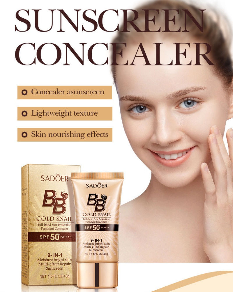 Thumbnail: SADOER Gold Snail Sunscreen BB Cream Foundation Concealer Moisturizing Isolation