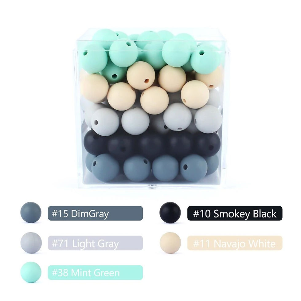 Thumbnail: 20pcs 9mm Silicone Round Beads Pearl Ball Food Grade DIY Pacifier Chain 