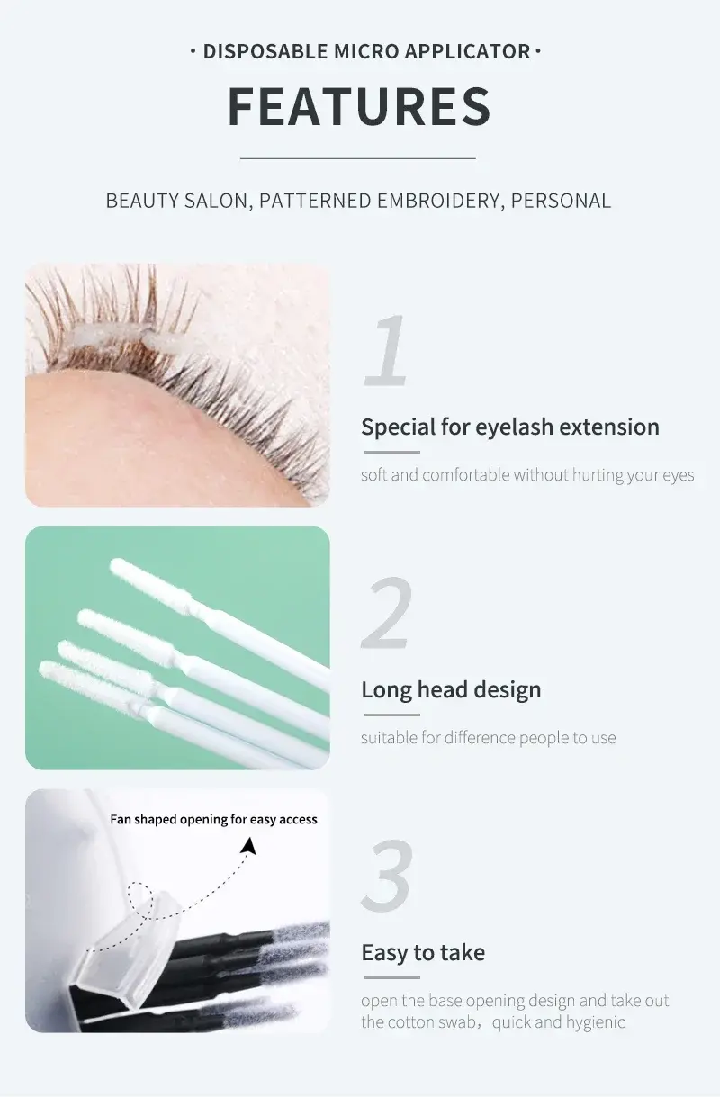 Thumbnail: 100pcs/ barrel Makeup Eyelash Brushes Microbrush Mini brushes Extension Disposab