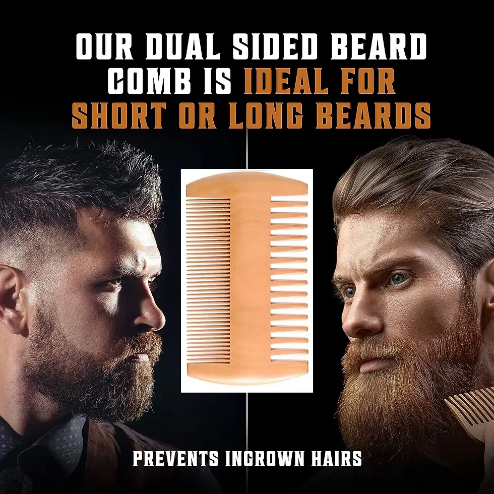 Thumbnail: Men's Shaving Brush Set Boar Bristle Portable Barber Natural Beard Brush Comb Sc