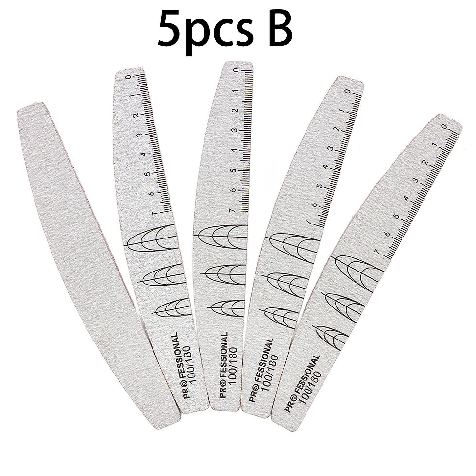 Thumbnail: Nail File Buffer 100/180/240 Grit Half Moon Nail Files Double Side Sandpaper Nai
