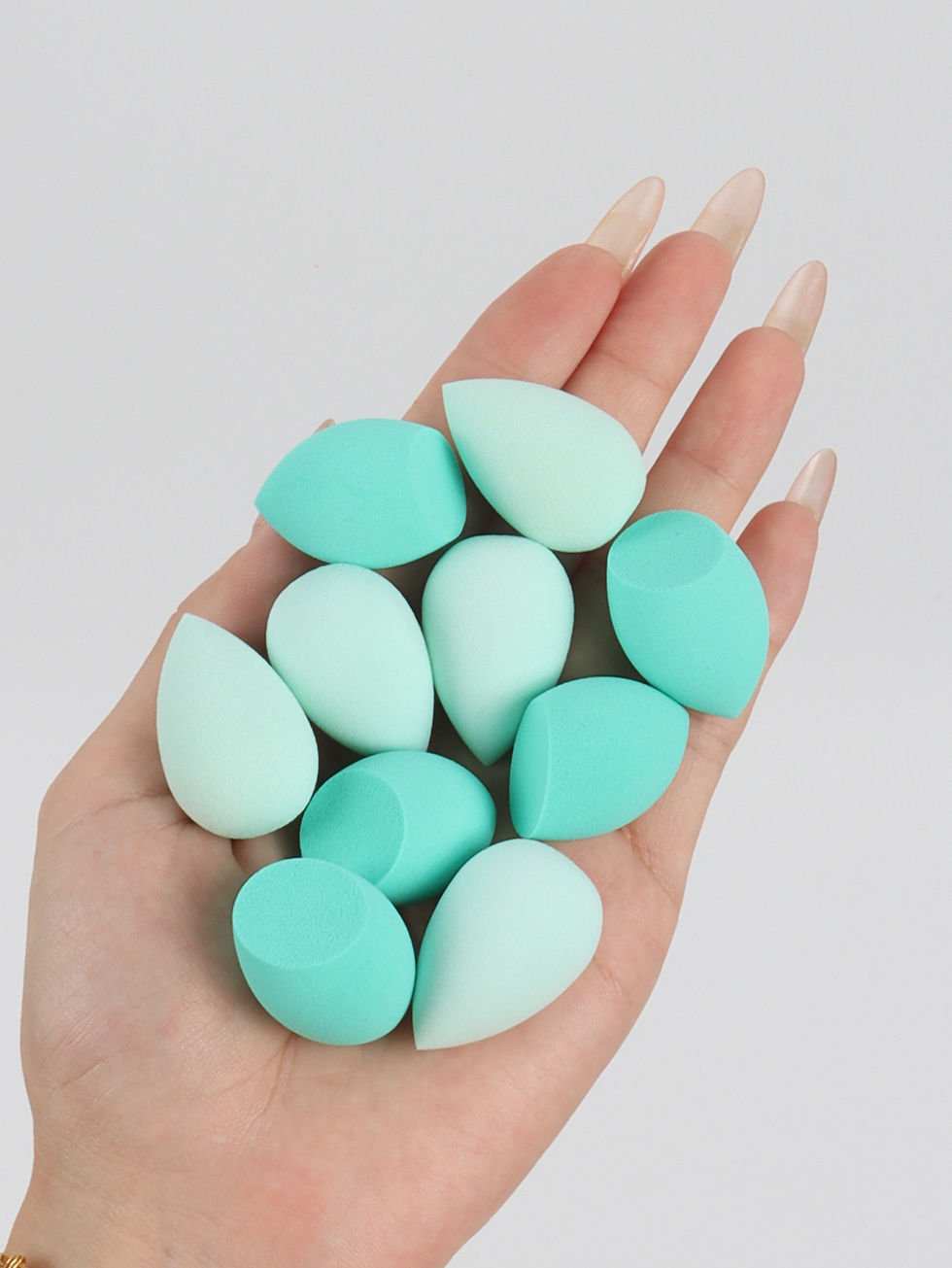 Thumbnail: 10 Mini Makeup Sponges (Egg Egg) Foundation Blend Beauty Sponge, Liquid, Cream &